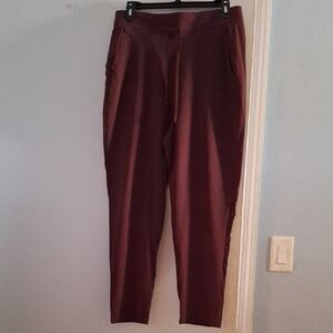 Nike Burgundy  Pants with Smooth Fabric and Fitted Silhouette
